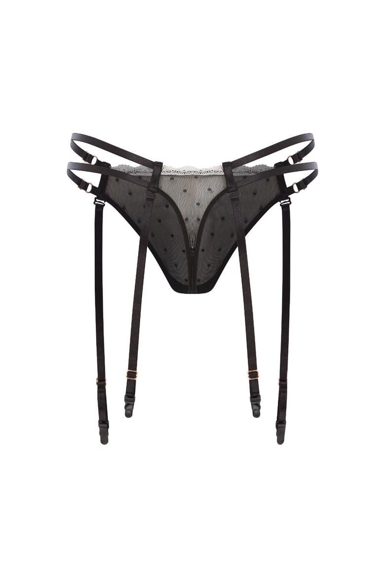 Shayla Garter Thong, Alternate, color, Black