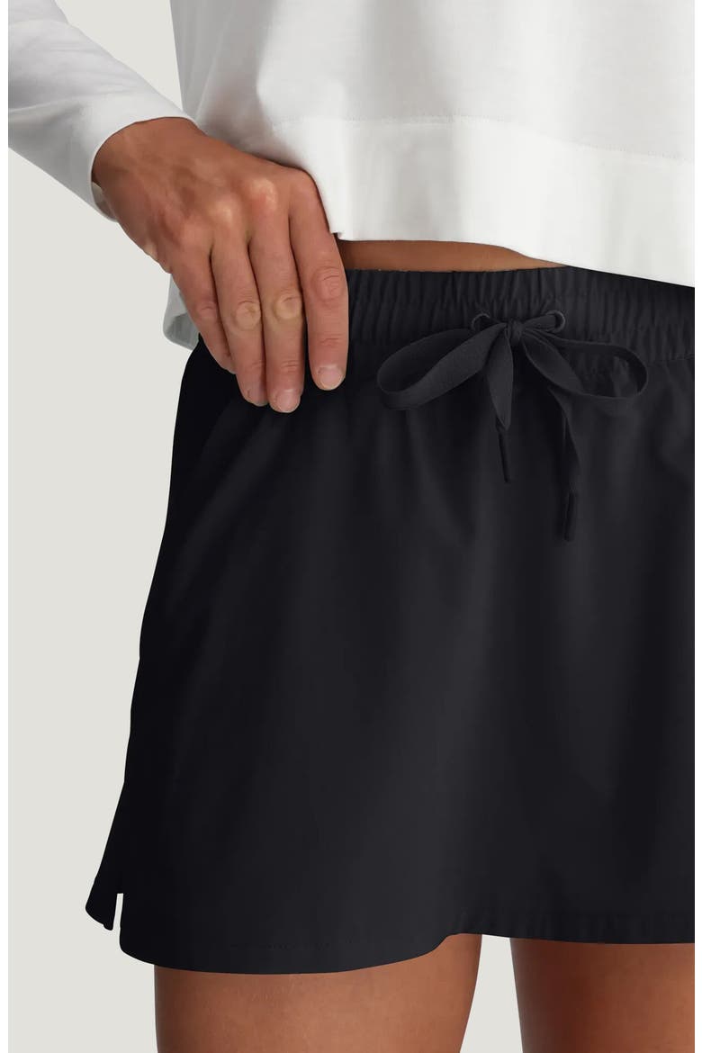 Driftlight Drawstring Miniskirt, Alternate, color, BLACK