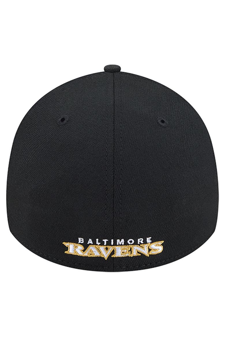 Men's New Era Black Baltimore Ravens Overlap Logo 39THIRTY Stretch Fit Hat, Alternate, color, Black