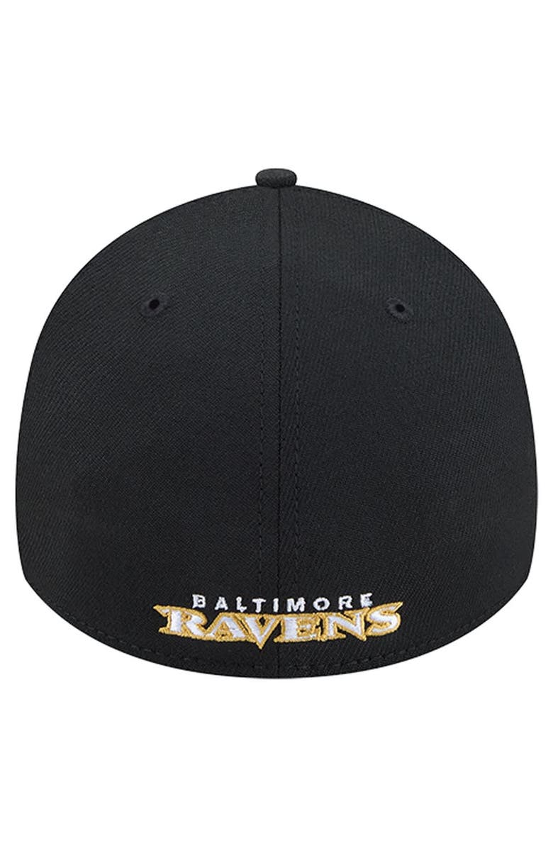 New Era Men's New Era Black Baltimore Ravens Overlap Logo 39THIRTY Stretch Fit Hat, Alternate, color, Black