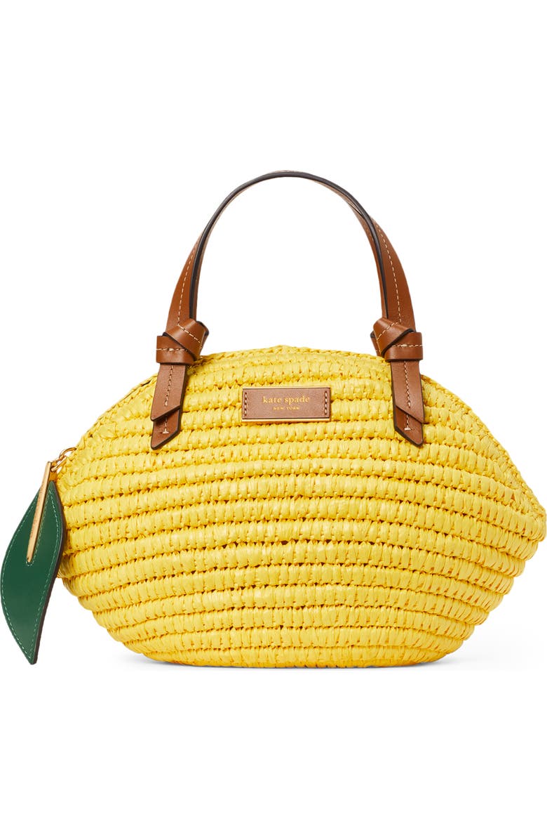 Kate Spade New York lemon drop straw crossbody bag, Main, color,
