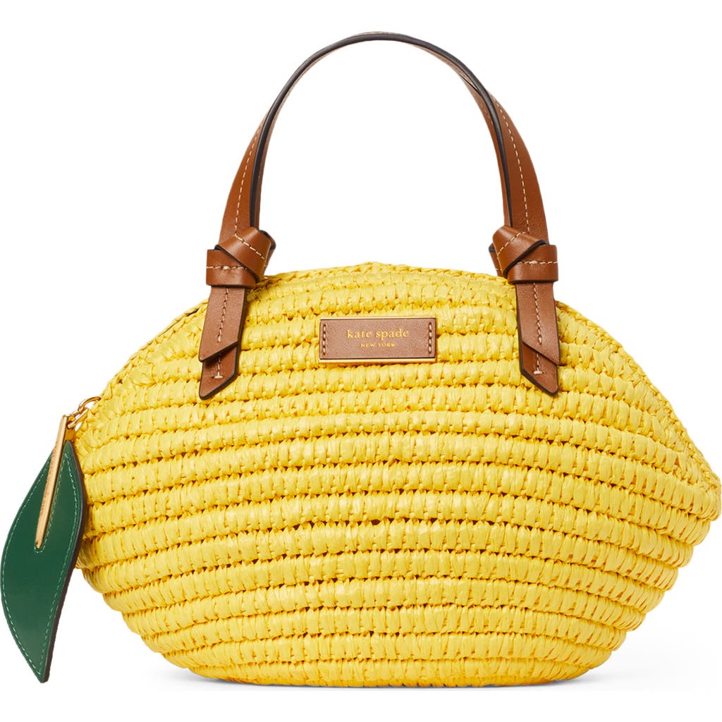 Kate Spade New York Lemon Drop Straw Crossbody Bag