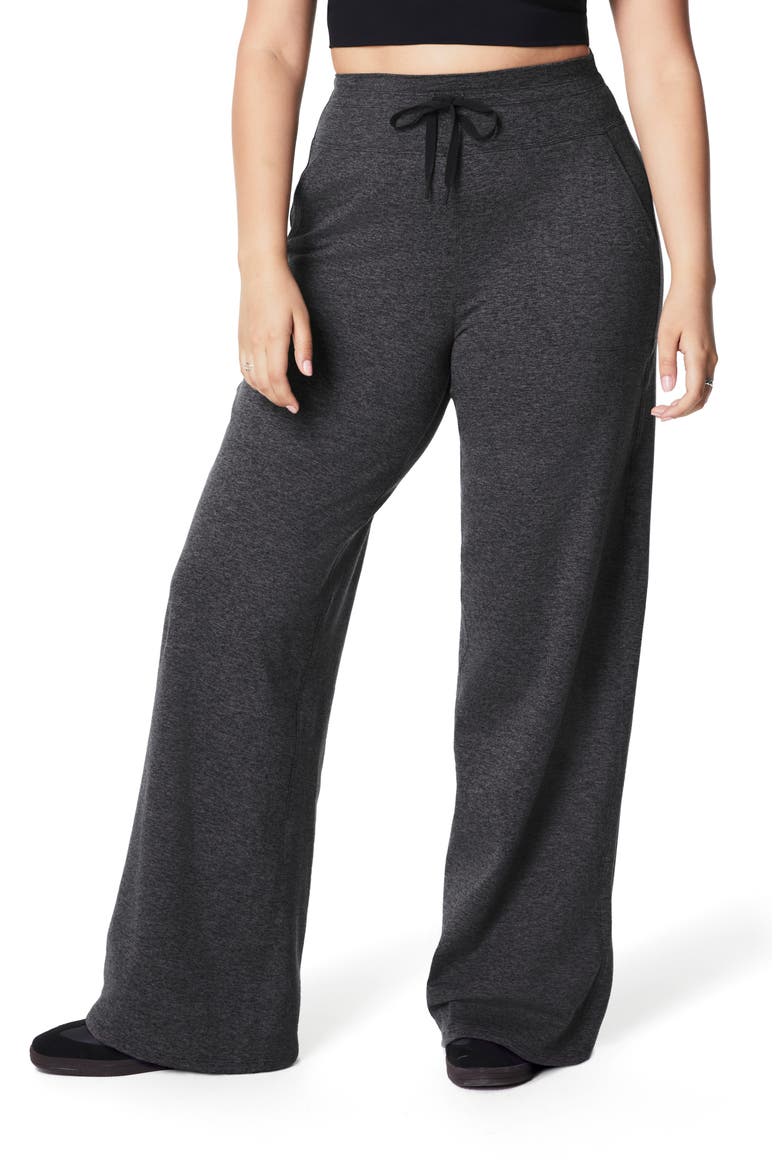 SPANXsmooth™ SoftStretch Wide Leg Pants, Main, color, VERY BLACK DASH HEATHER
