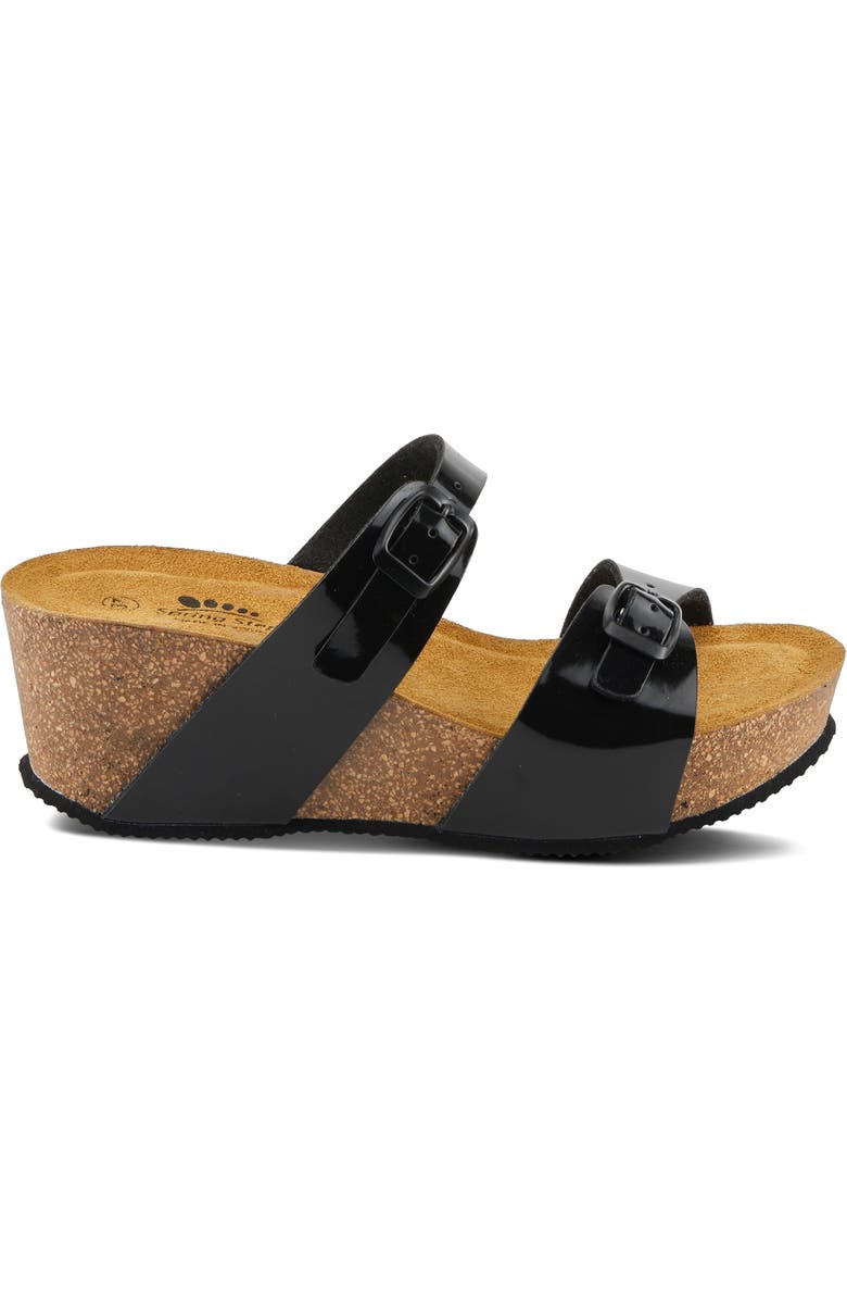 Spring Step Bynum Platform Wedge Slide Sandal, Alternate, color, Black Patent