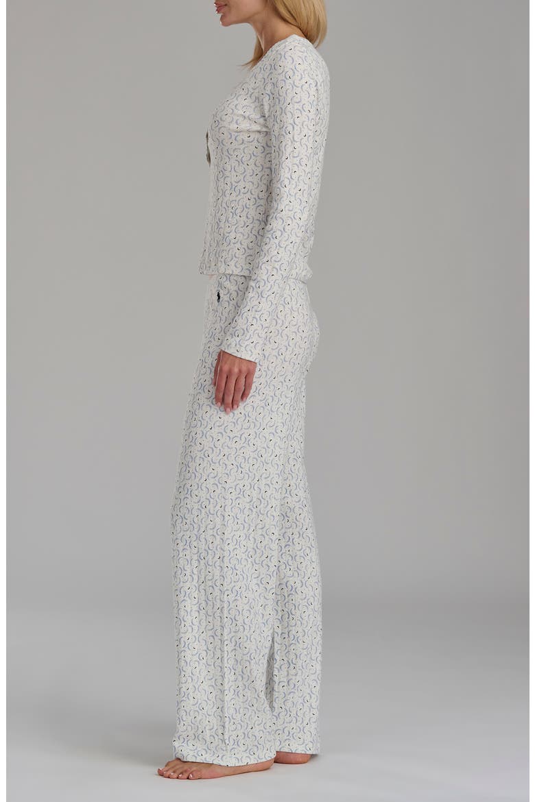 Henley Cotton Pajamas, Alternate, color, CRESCENT MOON