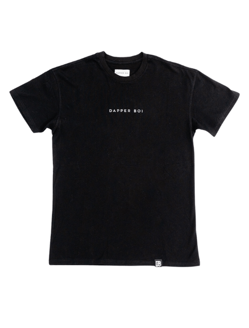 Dapper Boi Black Essential Drop Shoulder Tee In Black