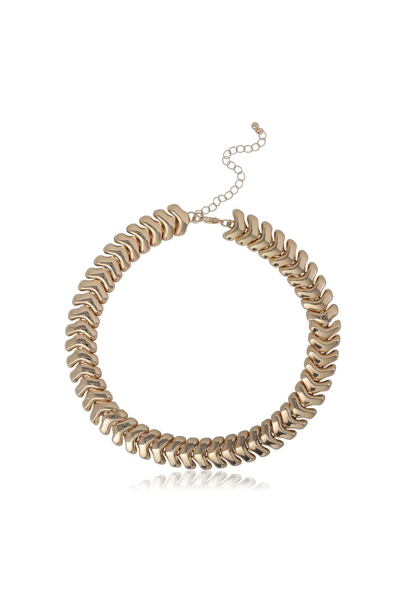 Chunky Gold-Tone Chevron Chain Necklace - 15 + 3.5'', Main, color, Gold Tone