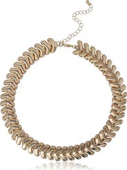 BCBG Chunky Gold-Tone Chevron Chain Necklace - 15 + 3.5''