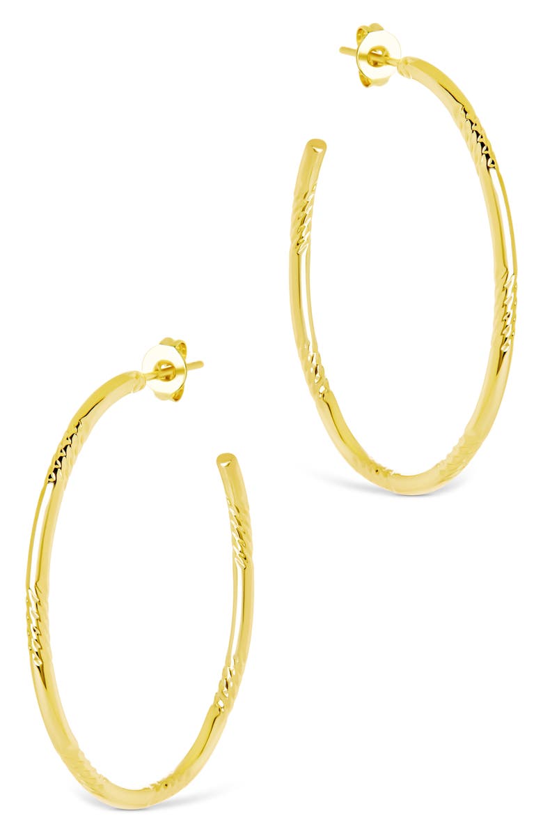 Sterling Forever Sierra Thin Hoop Earrings, Alternate, color, Gold