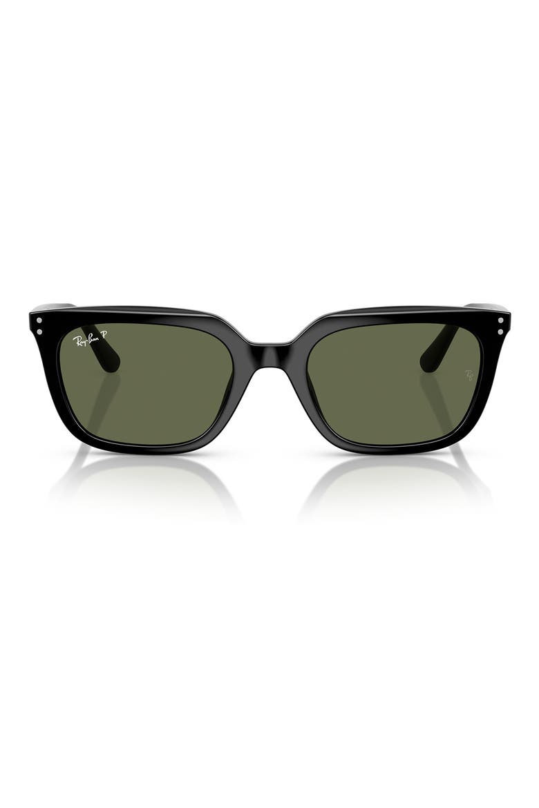 54mm Square Sunglasses, Main, color, BLACK