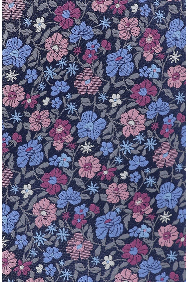 Floral Tie, Alternate, color, NAVY BERRY