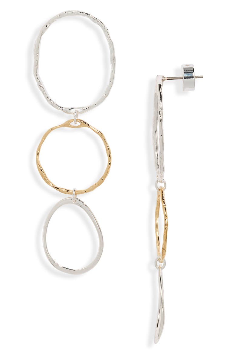 Demi Fine Triple Link Earrings, Main, color, 14K GOLD- STERLING PLATED
