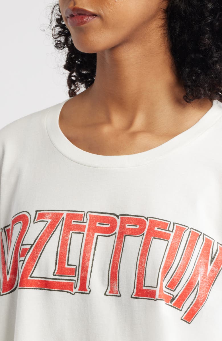 Daydreamer Led Zepplin Four Symbols Merch Cotton Graphic T-Shirt, Alternate, color, Vintage White