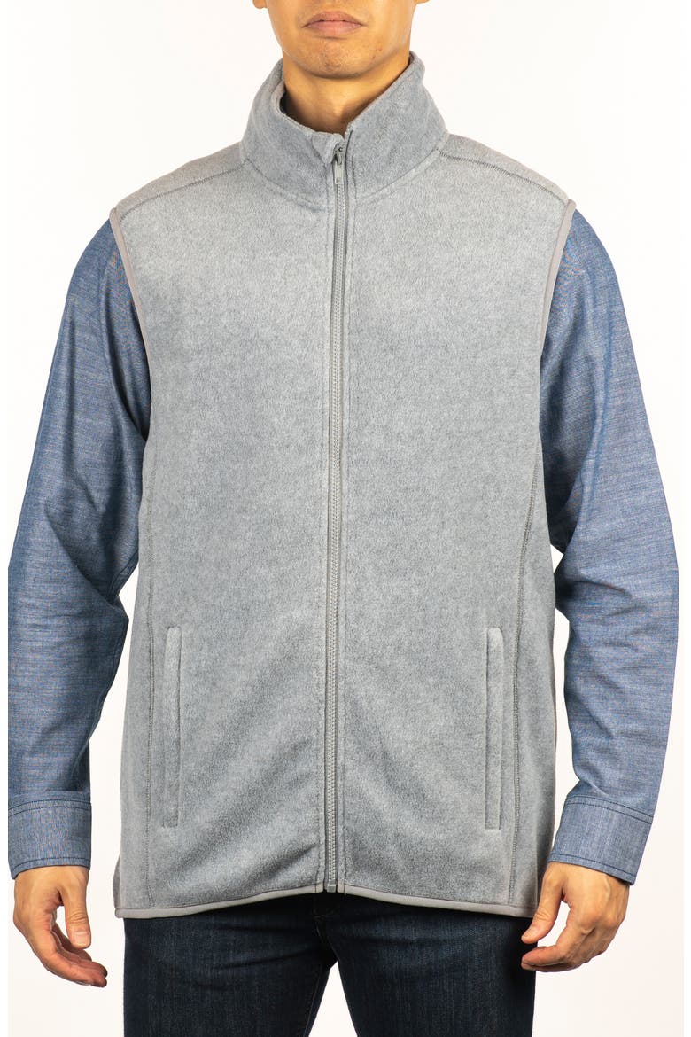 Polar Fleece Vest, Main, color, HEATHER GREY