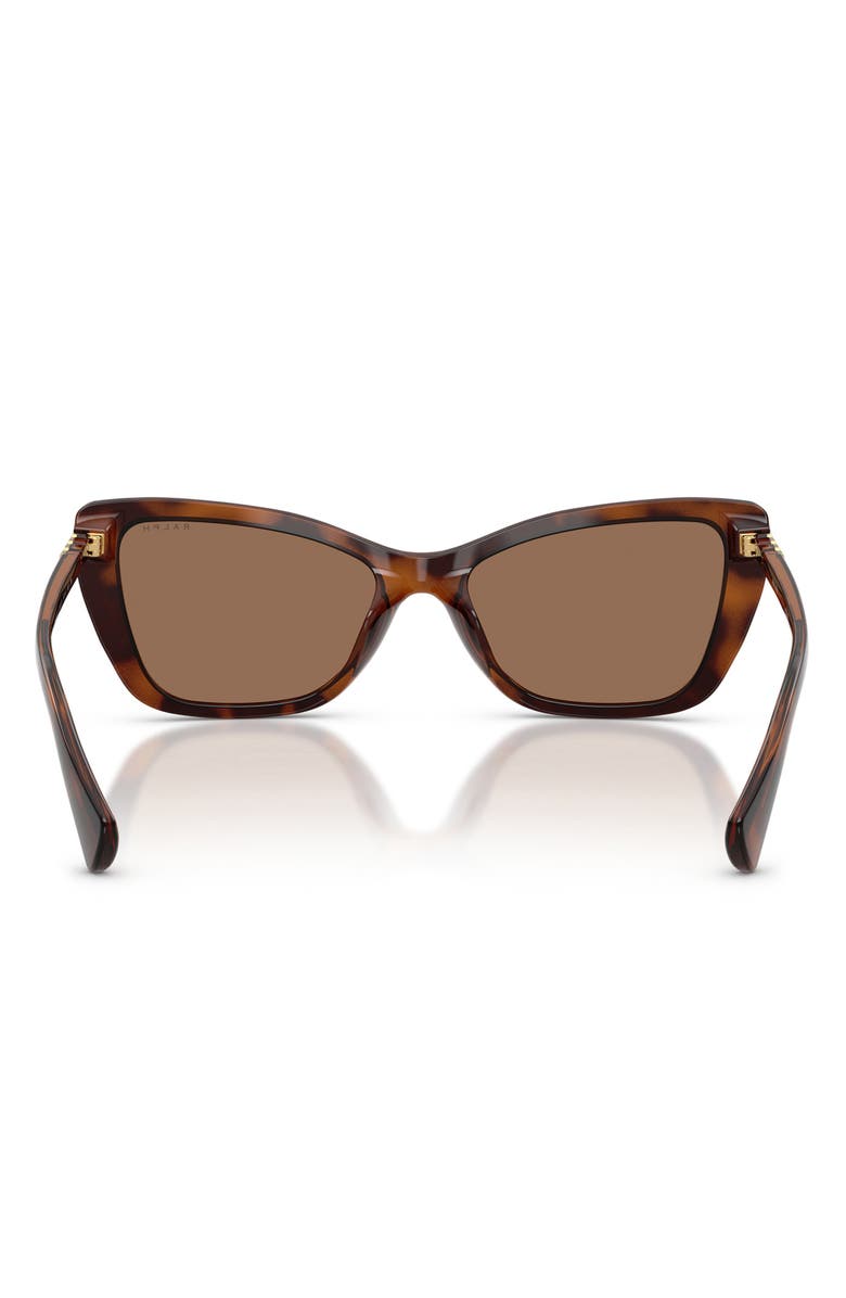 RALPH 56mm Cat Eye Sunglasses, Alternate, color, Shiny Dark Havana / Brown