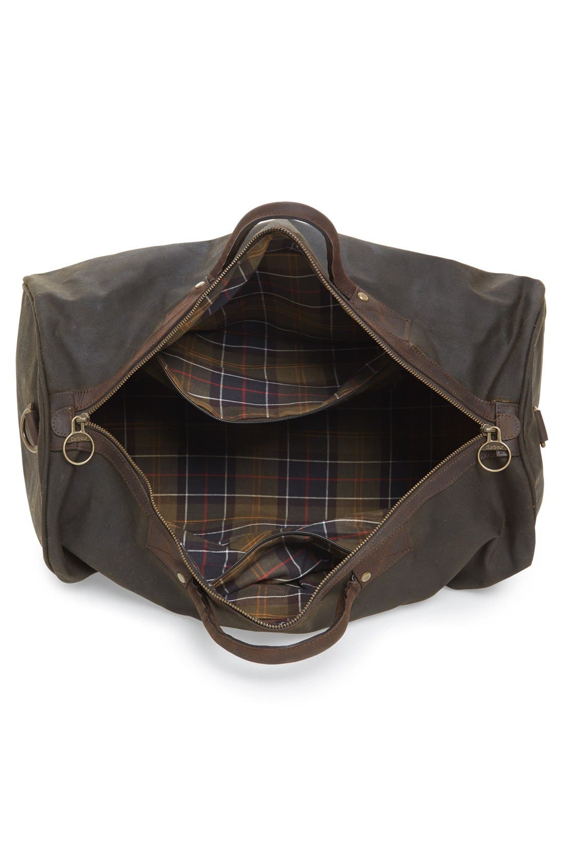 Barbour Waxed Canvas Duffle Bag, Alternate, color, Olive