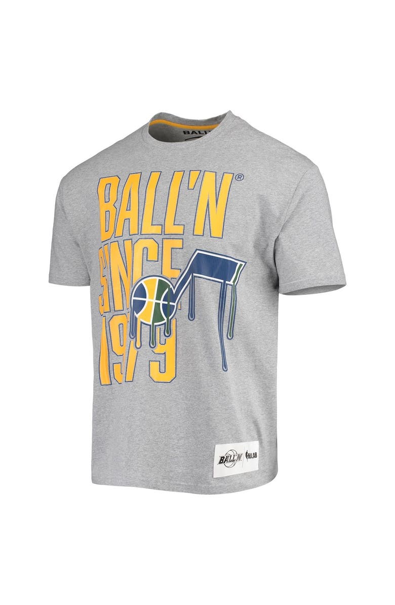 BALL'N Men's BALL'N Heathered Gray Utah Jazz Since 1979 T-Shirt, Alternate, color, Heather Gray