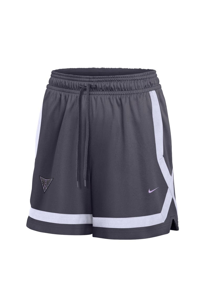 Women's Nike  Charcoal Golden State Valkyries Studio Fleece Shorts, Alternate, color, Charcoal