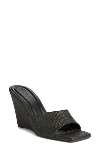 Open Edit Rowan Wedge Slide Sandal In Black