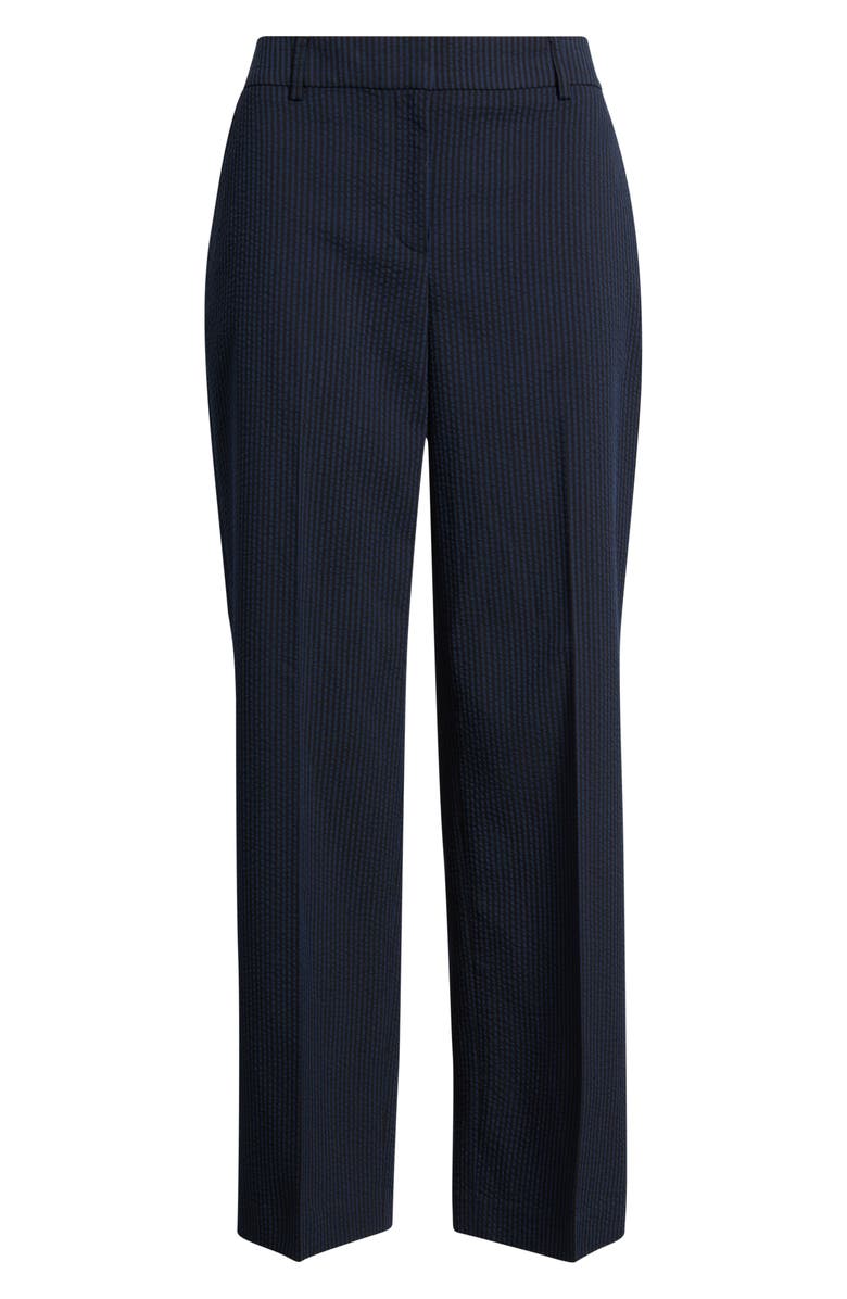 Anne Klein Stripe Straight Leg Ankle Pants, Alternate, color, Distant Mountain/ Black