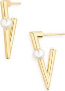 Mikimoto Akoya Pearl Triangular Earrings