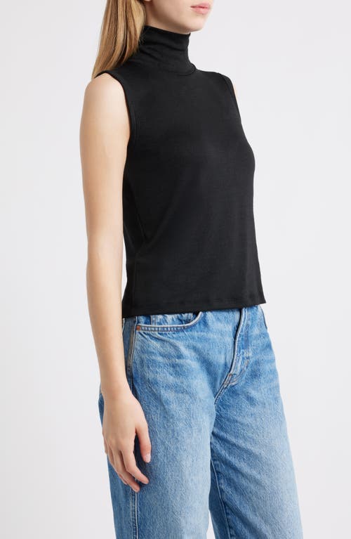 Rag & Bone Sleeveless Turtleneck Knit Top In Black