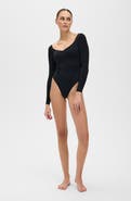 Elastique Athletics Iconic Compression Long Sleeve Bodysuit - Thong