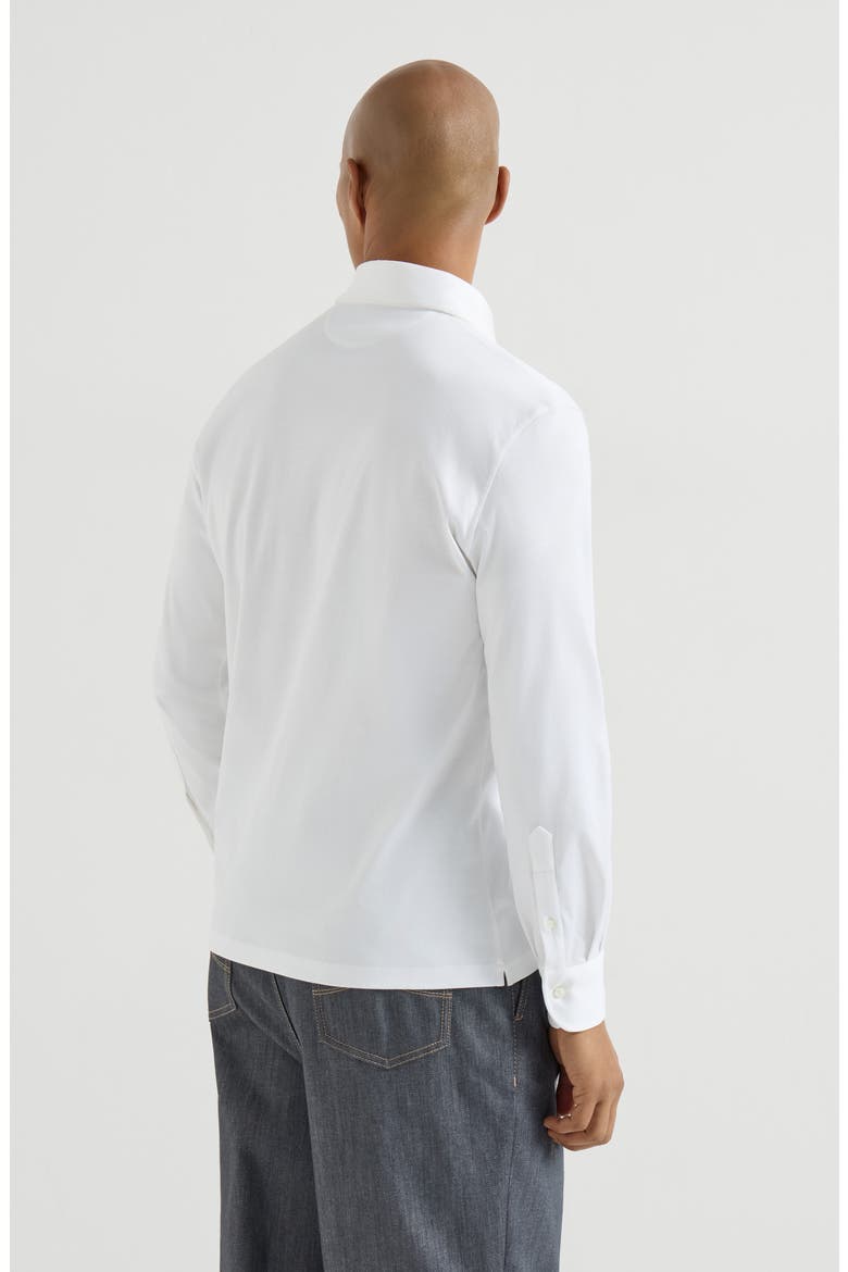 Polo with shirt collar, Alternate, color, White