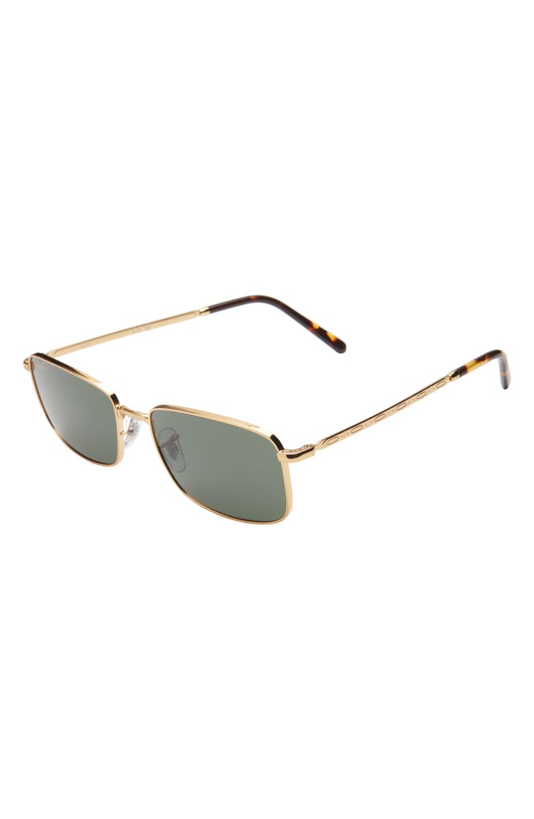 Ray-Ban 57mm Rectangular Sunglasses, Alternate, color, Gold