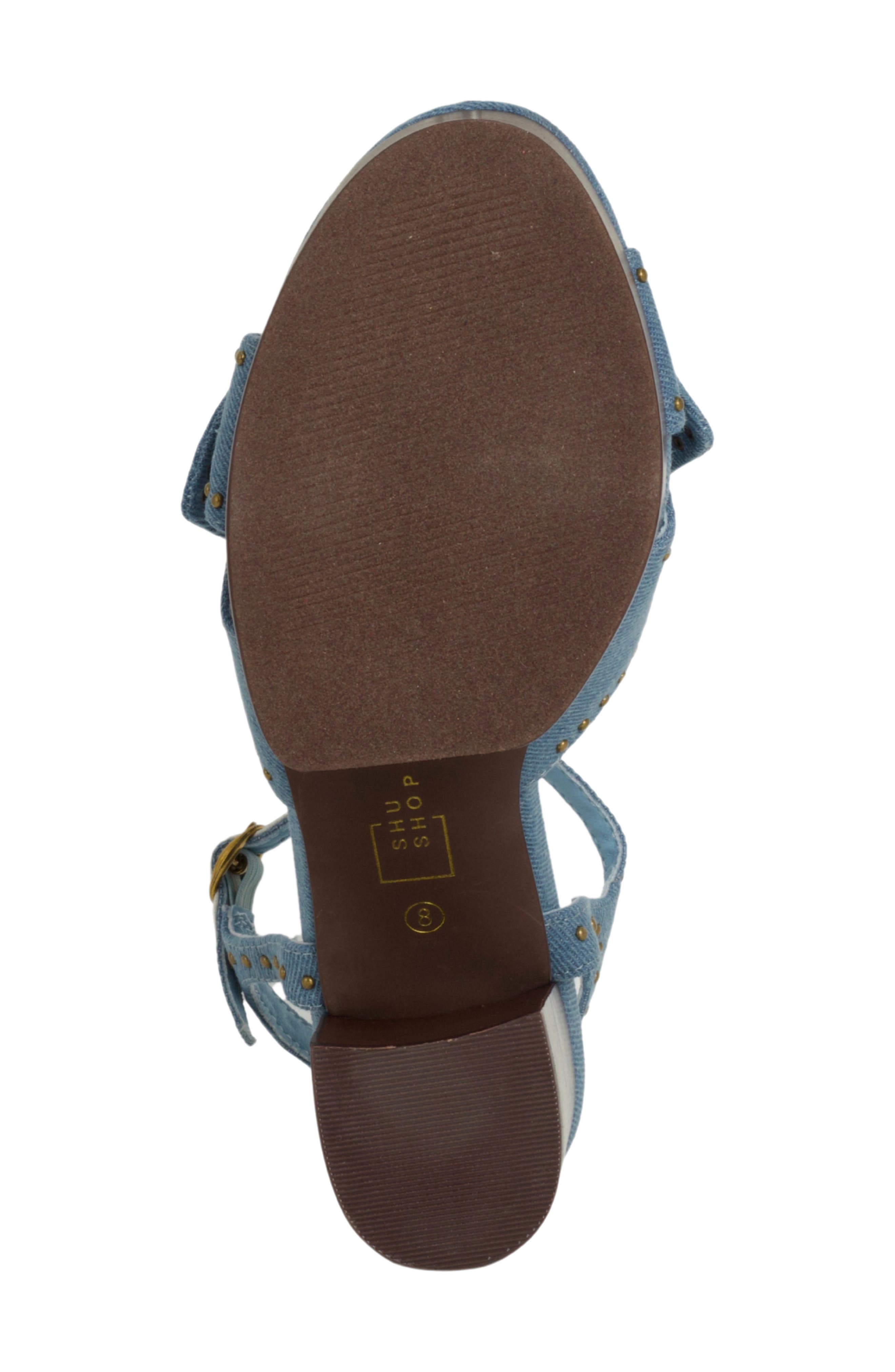 Etta Studded Platform Sandal, Alternate, color, LIGHT DENIM