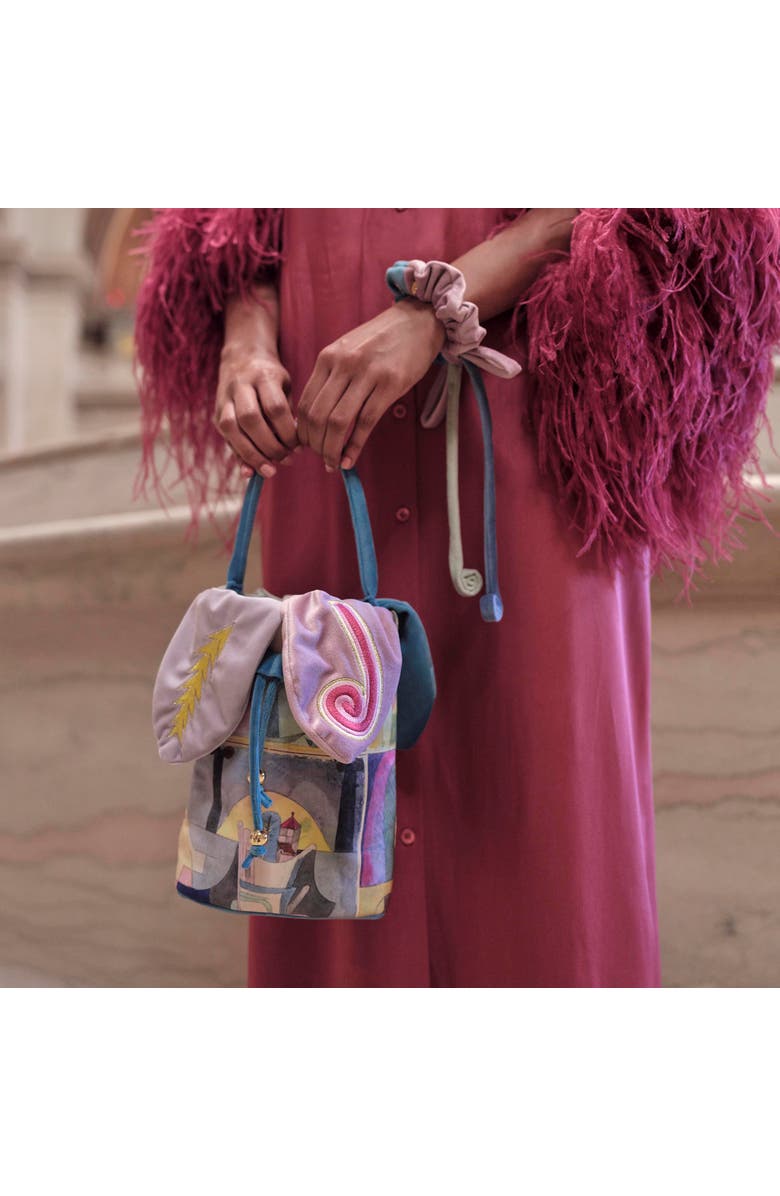 Lele Sadoughi The Met X Lele Klee Colorblocked Columns Scrunchie, Alternate, color, Landscape Columns 999