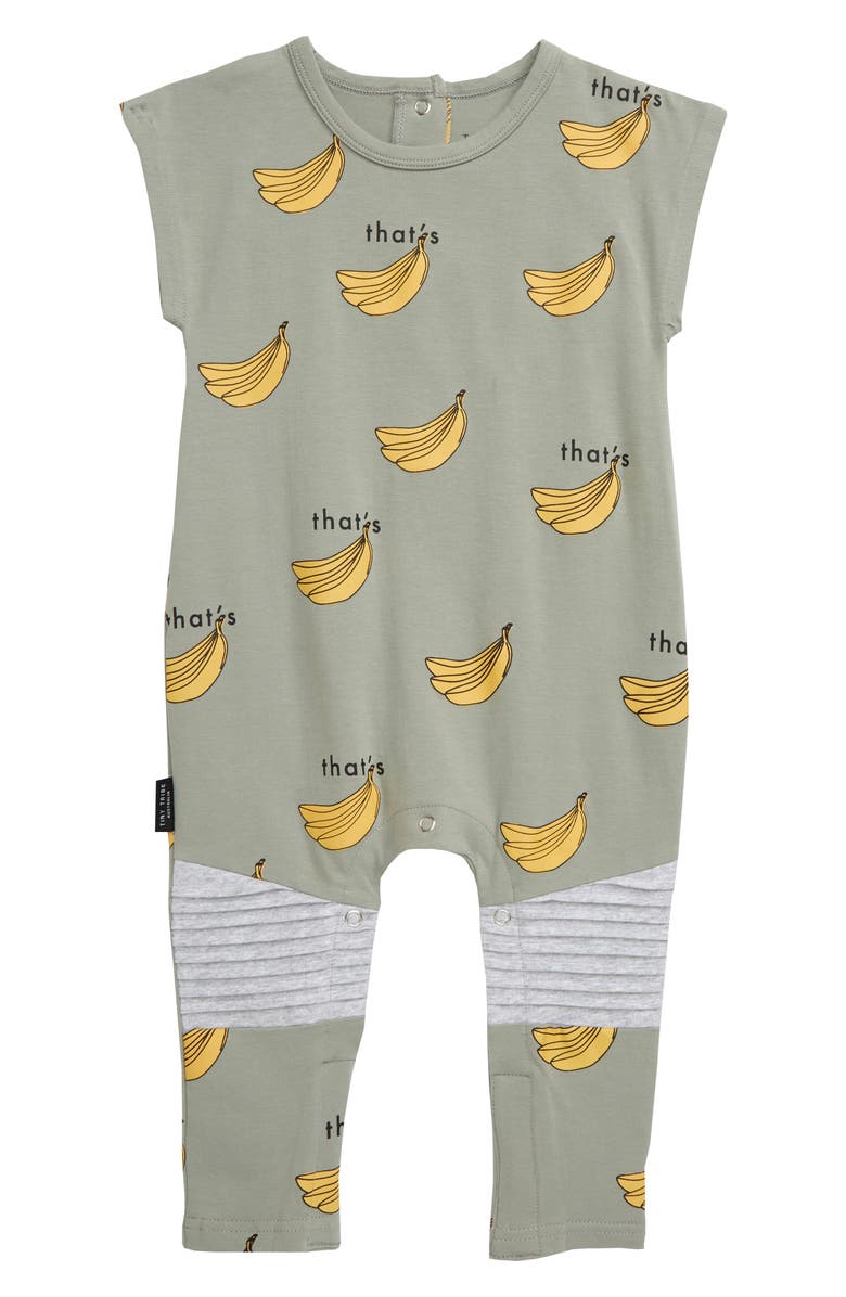 TINY TRIBE That's Bananas Jersey Romper, Main, color, 