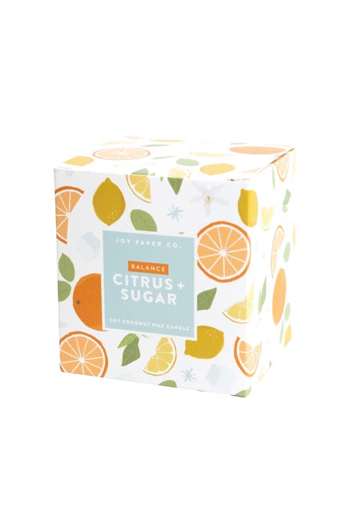 Joy Paper Co. Balance Citrus Sugar Soy Coconut Candle In White Glass