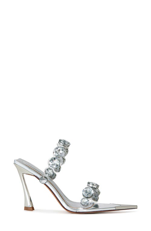 Azalea Wang Paolina Pointed Toe Slide Sandal In Silver