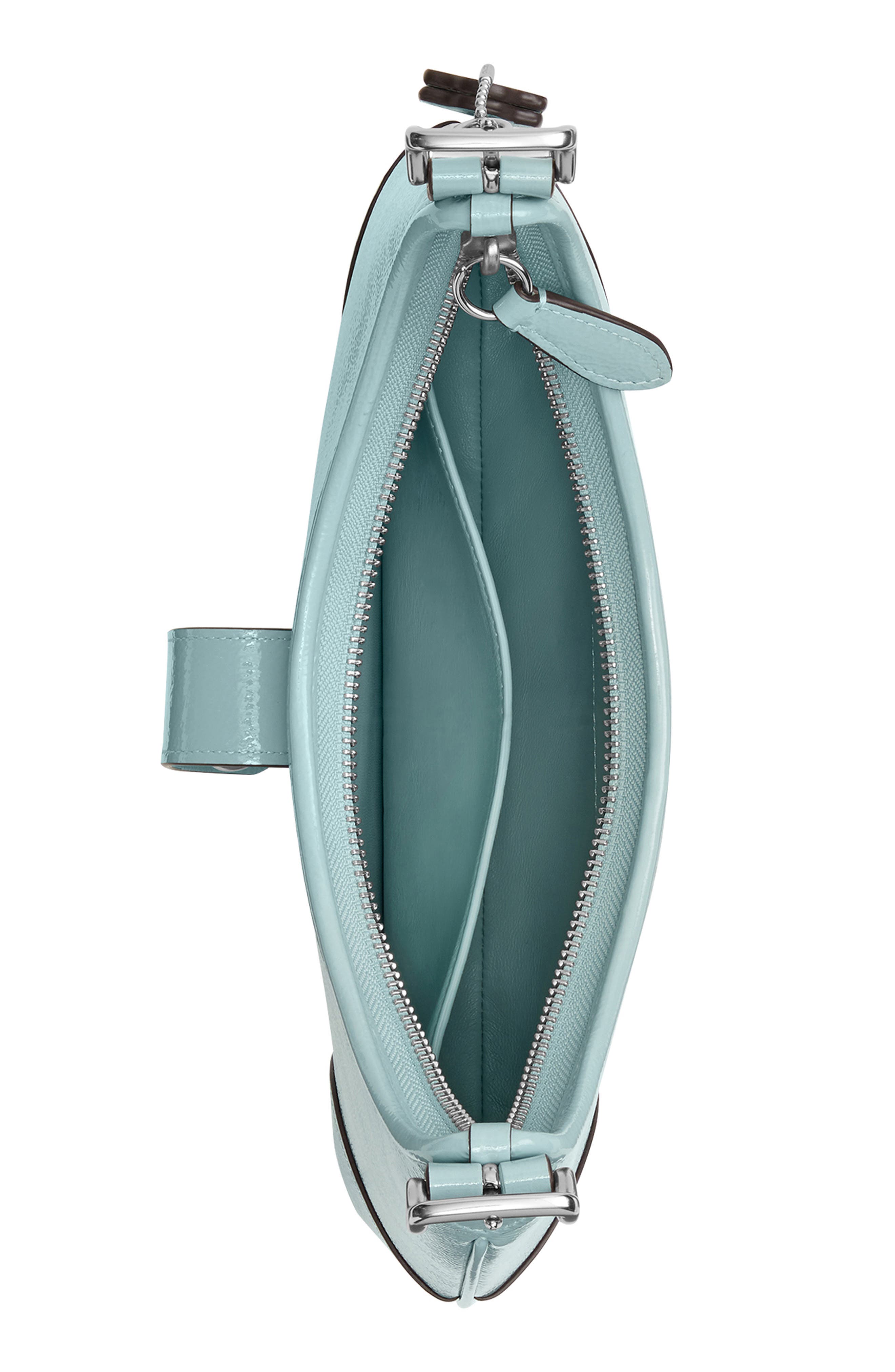 COACH Hamptons Crinkle Patent Leather Hobo Bag, Alternate, color, 