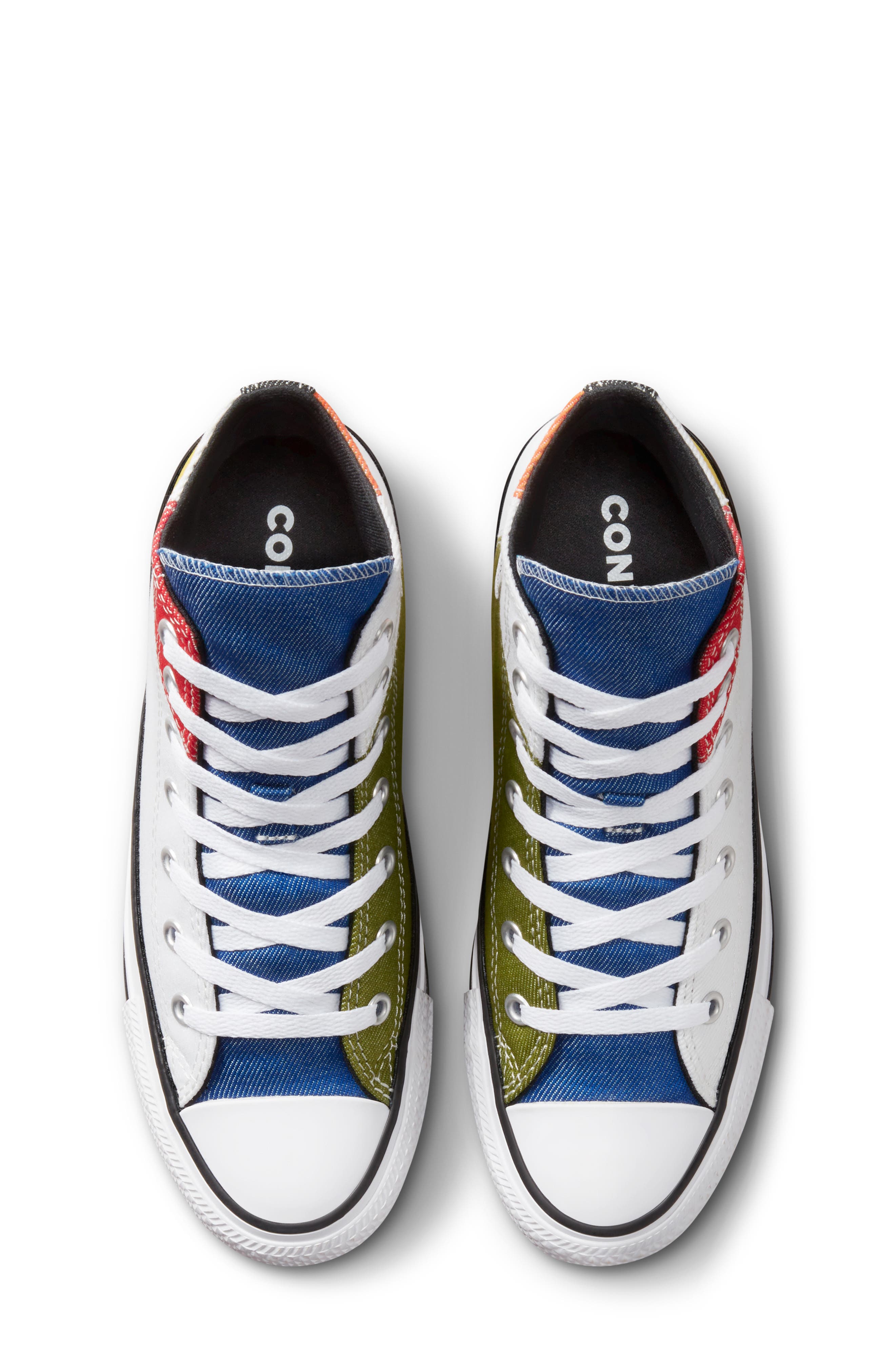 Converse Kids' Chuck Taylor<sup>®</sup> All Star<sup>®</sup> Colorblock High Top Sneaker, Alternate, color, 