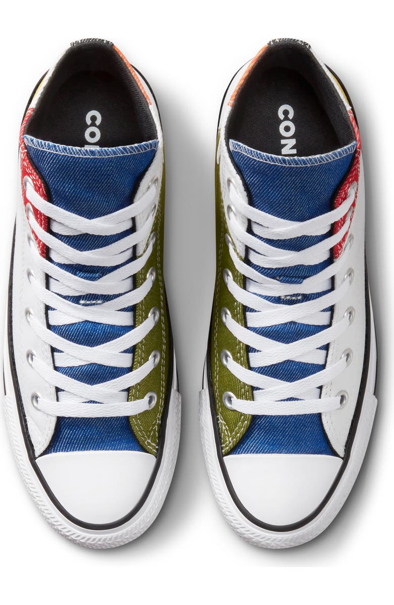 Converse Kids' Chuck Taylor<sup>®</sup> All Star<sup>®</sup> Colorblock High Top Sneaker, Alternate, color,