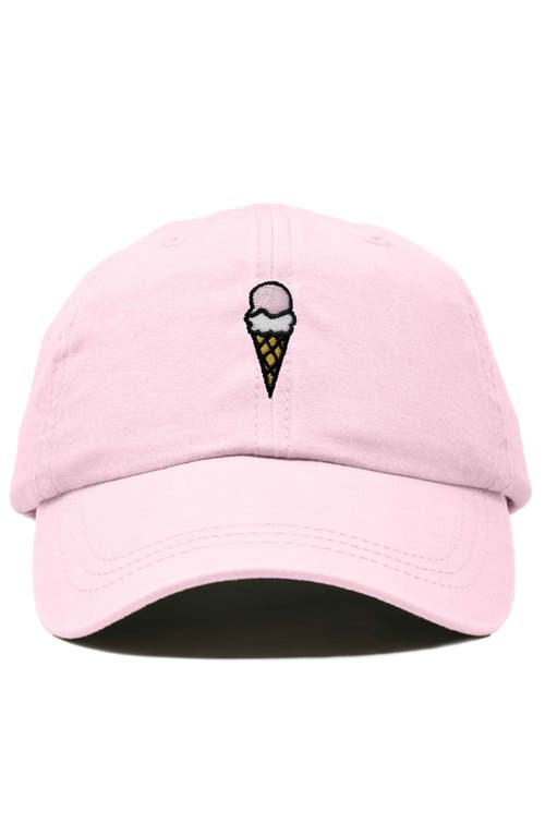 Dalix Double Scoop Embroidered Cap In Washed Pink