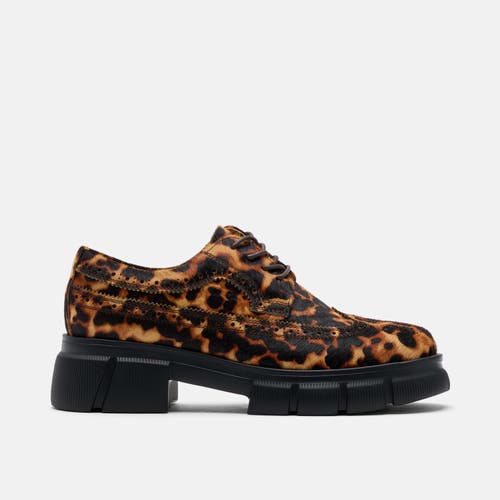 Marc Nolan Ms. Alexander Leather Lug Wingtip Derby In Animal Print