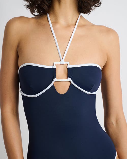 Onia Palermo One Piece In Deep Navy/white