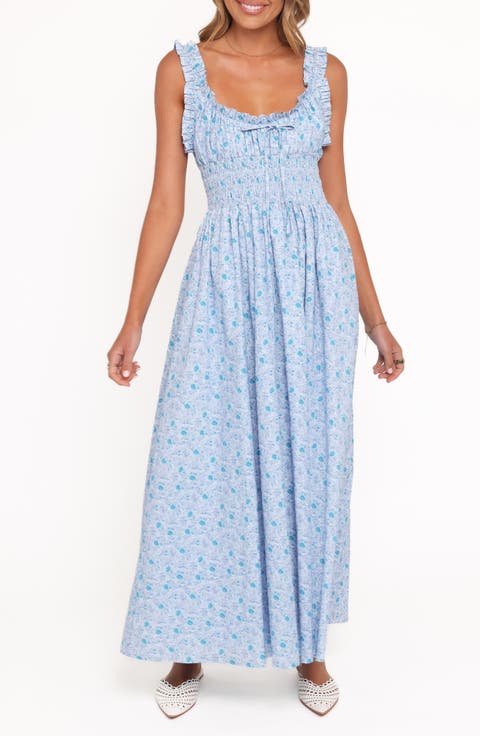 Marlena Ditsy Floral Smocked Midi Dress