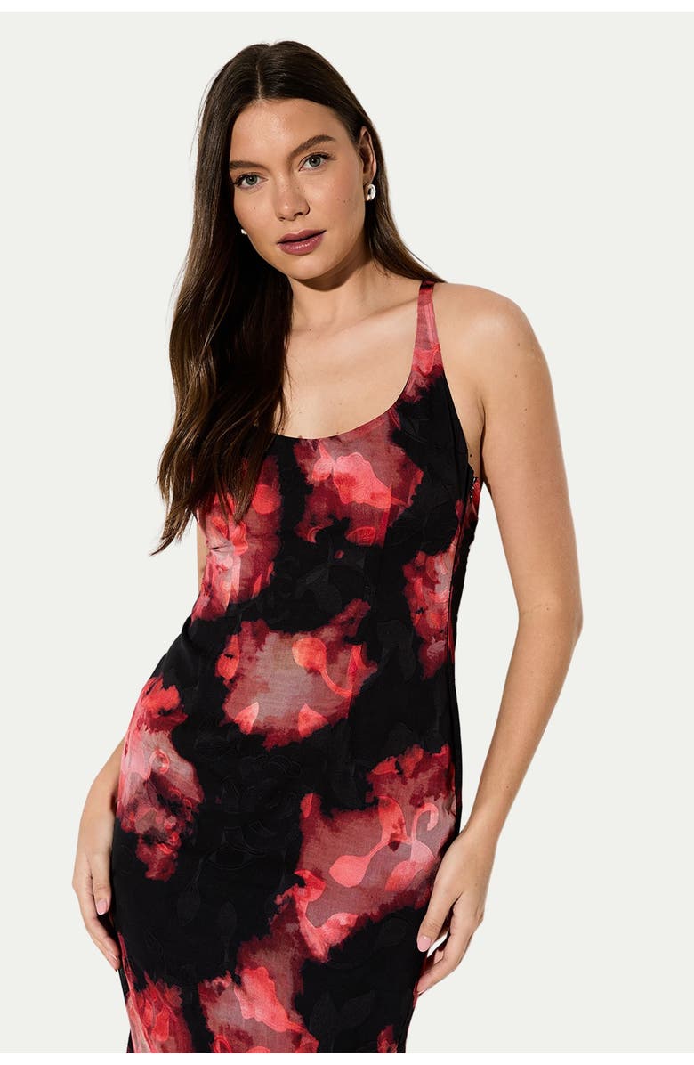 MissPap Burnout Scoop Neck Bias Maxi Dress, Alternate, color, Multi