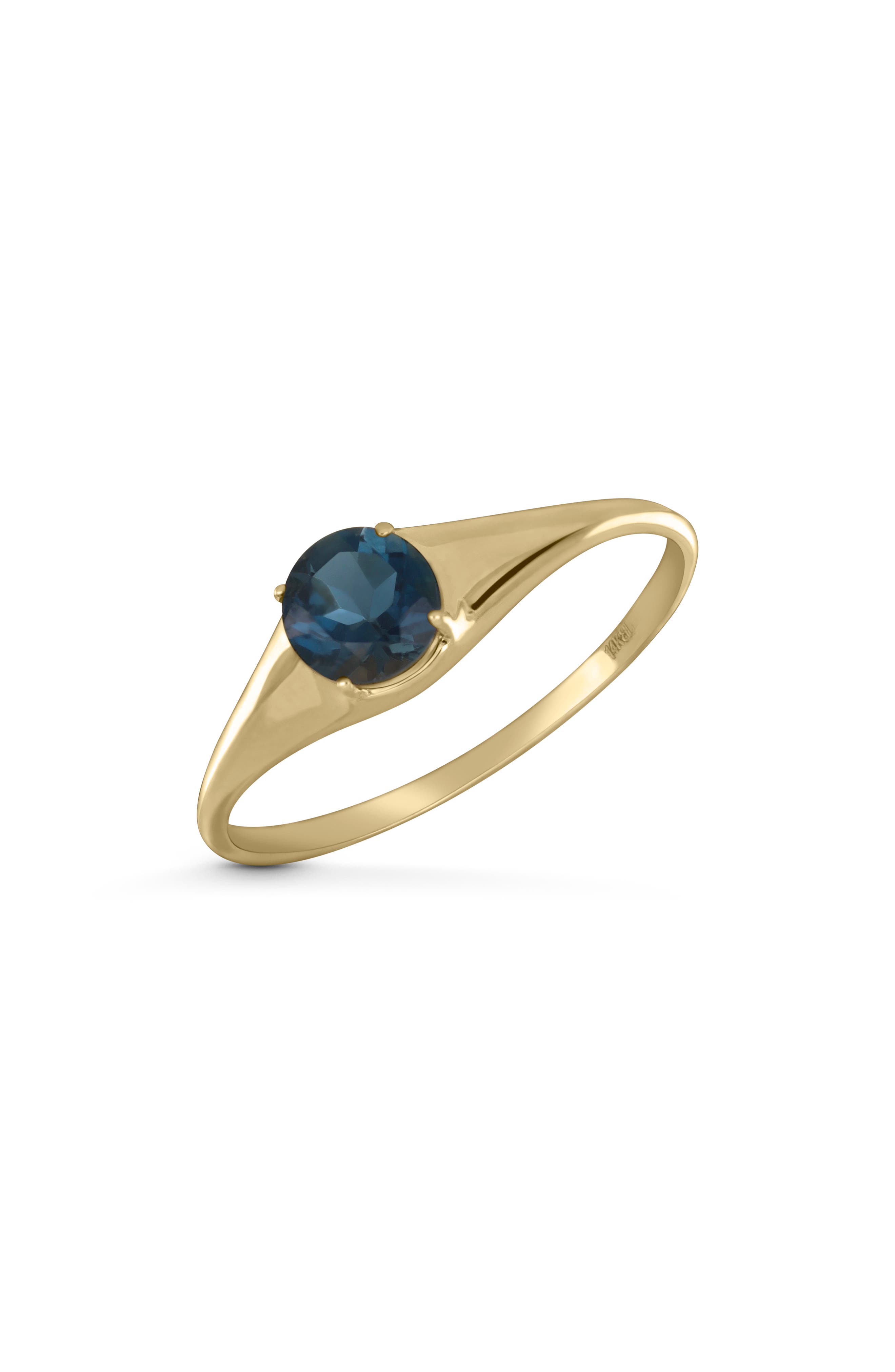 14k Gold London Blue Topaz Stackable Ring