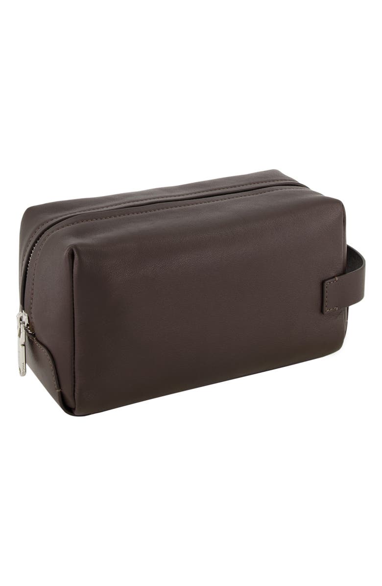 Vince Leather Dopp Kit, Alternate, color, Tobacco