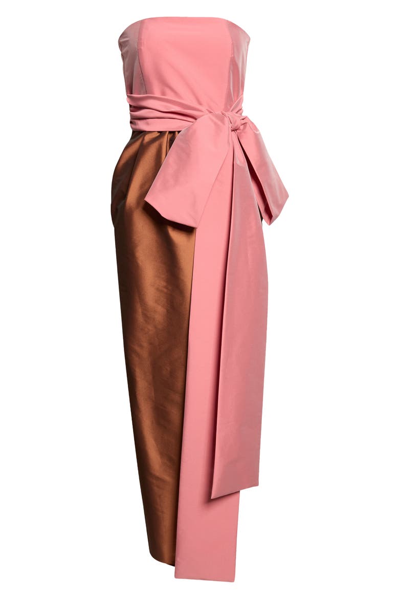 Lina Strapless Gown, Alternate, color, POWDER ROSE / CHESTNUT BROWN