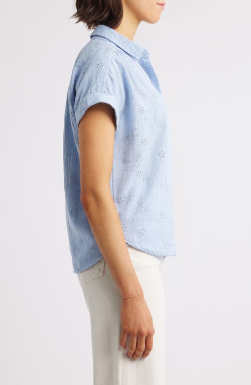 BEACHLUNCHLOUNGE BEACHLUNCHLOUNGE NOA EMBROIDERED COTTON BLEND BUTTON-UP TOP
