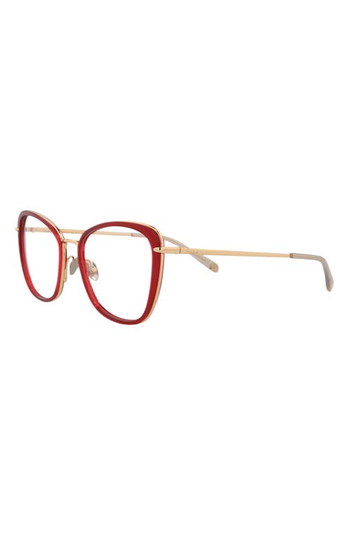 Pomellato 53mm Cat Eye Optical Glasses In Red Gold