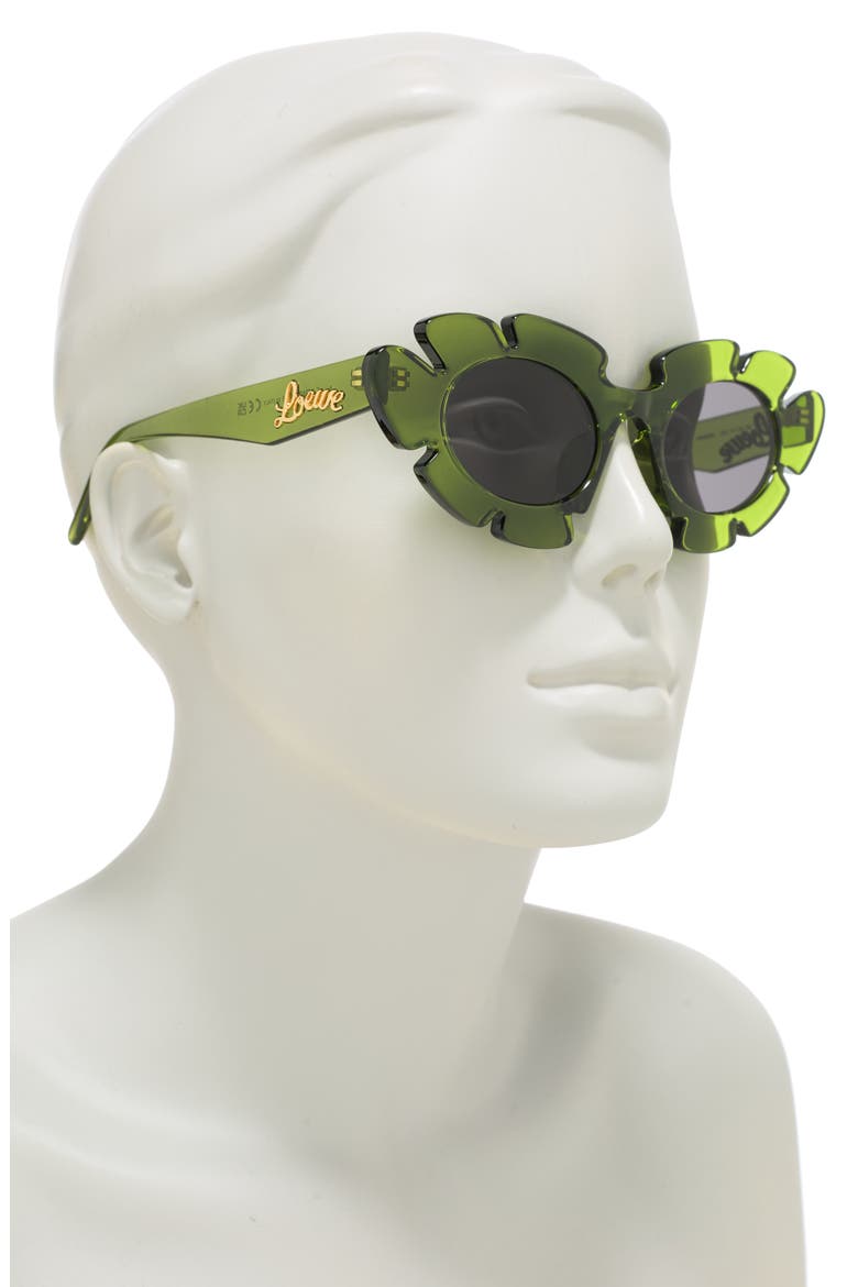 47mm Tinted Oval Sunglasses, Alternate, color, SHINY LIGHT GREEN / SMOKE