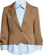 Cinq à Sept Peri Stretch Cotton Twofer Blazer
