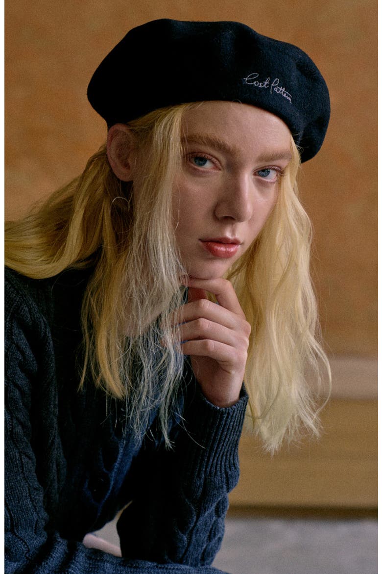 Bon Chic Wool Blend Beret, Alternate, color, BLACK